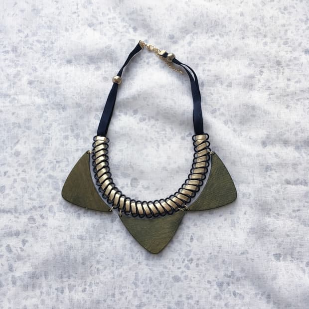 vtg tribal geometric collar necklace
