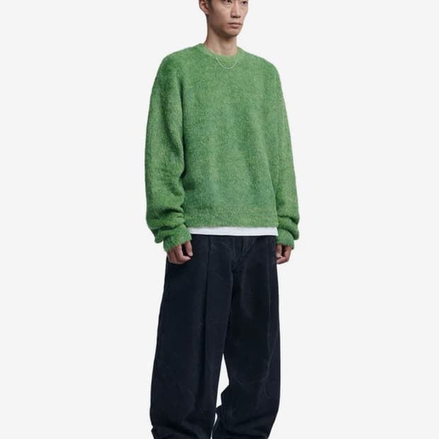 노매뉴얼 크롭 헤어리 니트