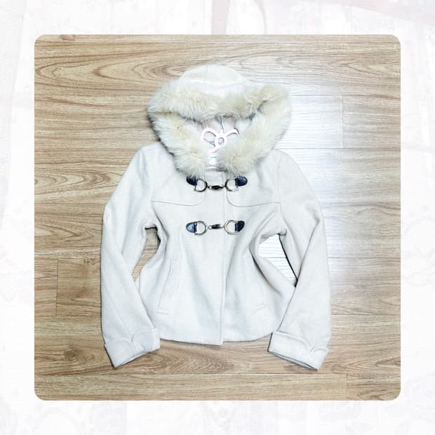 빈티지 버클 라떼 퍼 후드 코트 히메갸루 로걀 라떼 모리걸 이시하라사토미