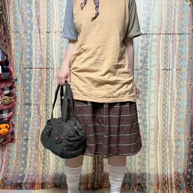 베이지 카멜 나그랑 반팔T