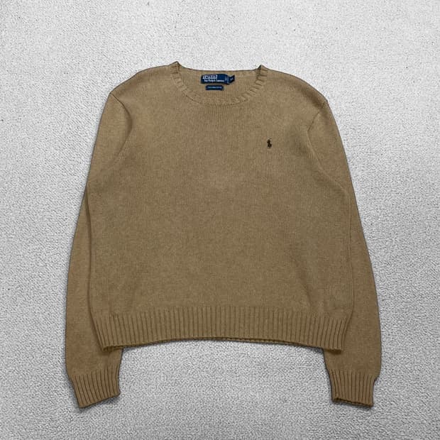 폴로 랄프로렌 포니 로고 코튼 니트 베이지