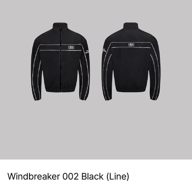 압도 바람막이 윈드브레이커 002 블랙 M 새상품