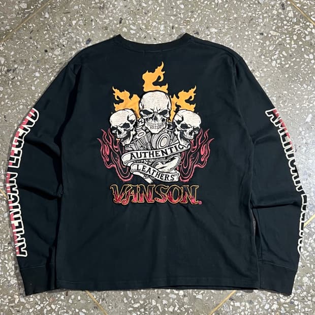 Vanson Flame Skull L/S