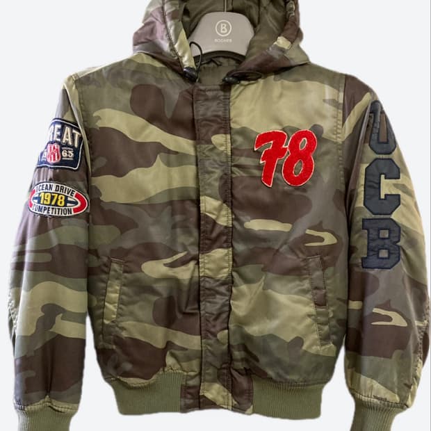 베네통 카모 후드 자켓 S