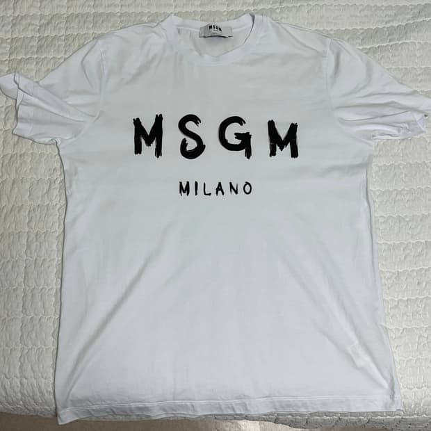 MSGM 브러쉬로고 반팔 화이트 M