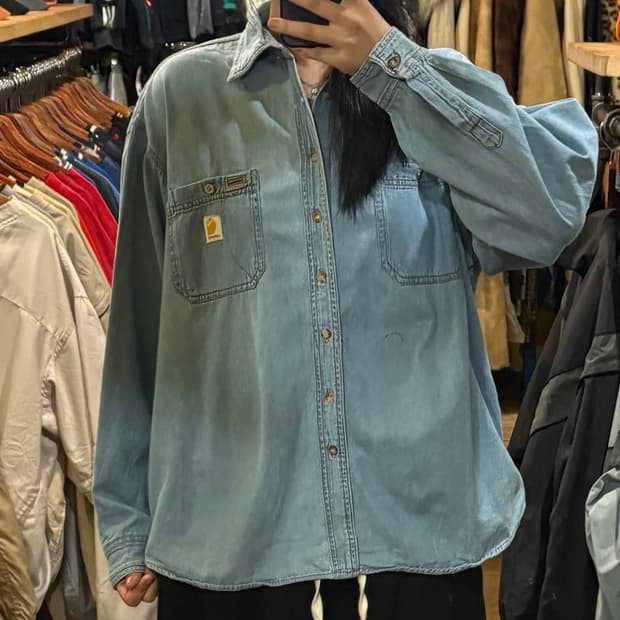 [HI] Carhartt 칼하트 투포켓 긴팔셔츠 데님연청