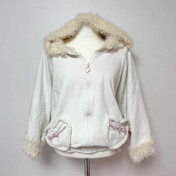 트랄라라 Tralala 가오리핏 후드집업 리본 히메갸루 라떼갸루 러블리