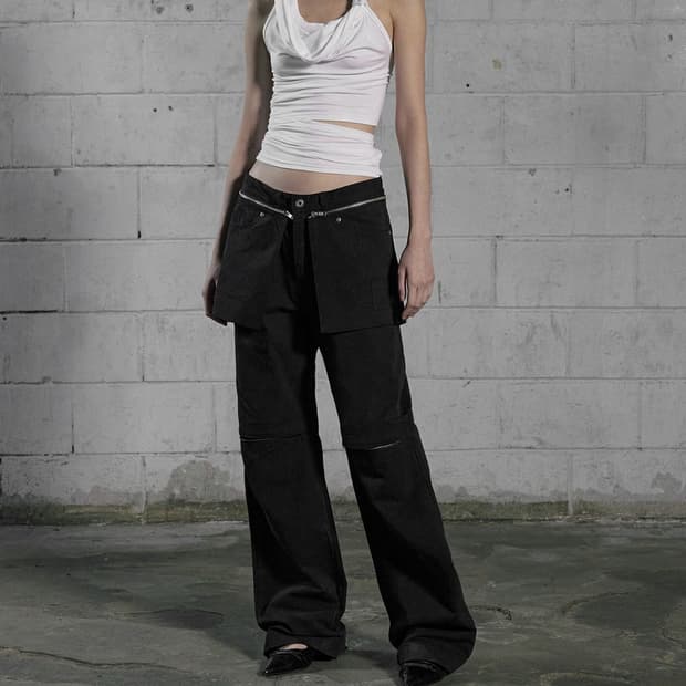 보헤미안서울 니 슬릿 투웨이 스커트바지 블랙 1 새거팝니다