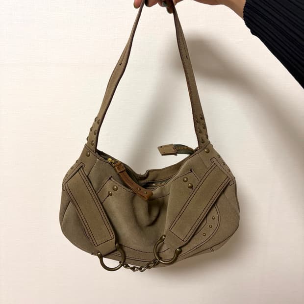 kakatoo 스웨이드 가죽 핸드백 