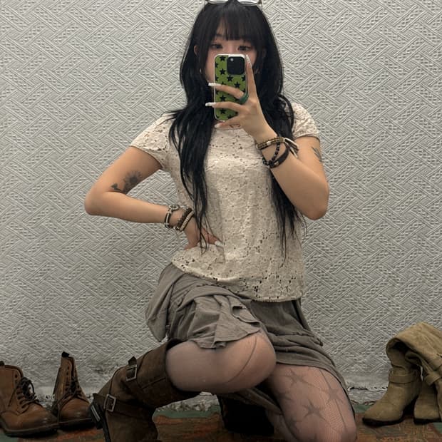 빈티지 여리 페미닌 플라워 레이스 퍼프 블라우스 반팔티 K0054