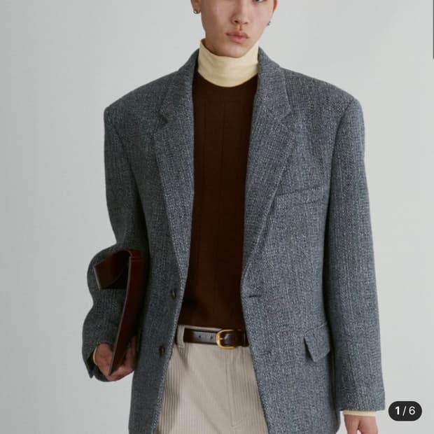 [L] 렉토 서스테이너블 울 블렌드 오버사이즈 자켓 다크 그레이