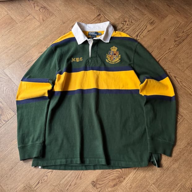 [2XL]폴로 랄프로렌 프레피 컬러 스트라이프 럭비 티셔츠