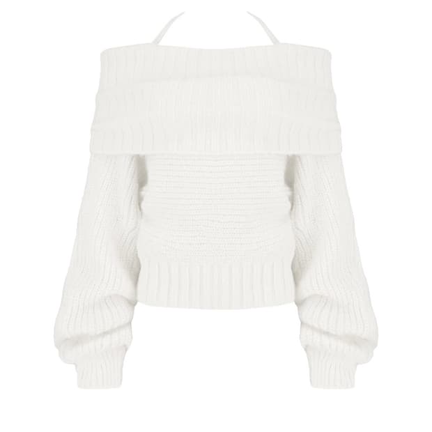 클리시어 팔레트 오프숄더 니트 화이트