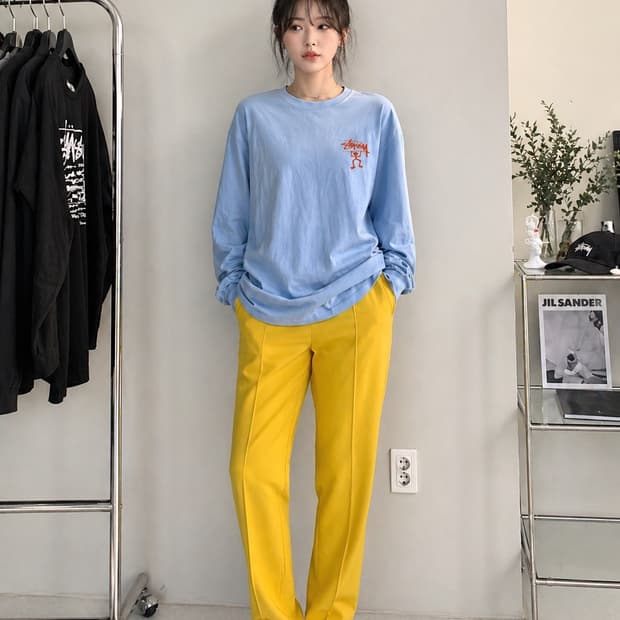 ZARA BASIC 자라 옐로우 슬랙스 팬츠