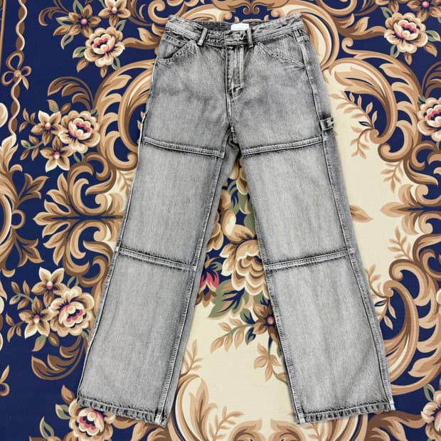 (S-M)메종미네드 MAISON MINED 워싱 더블니 카펜터 데님팬츠