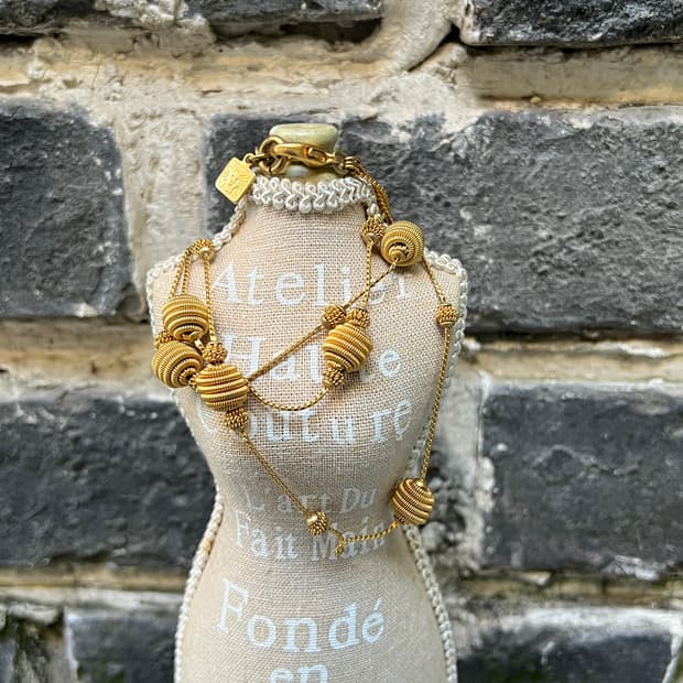 ANNE KLEIN 볼 비즈 목걸이