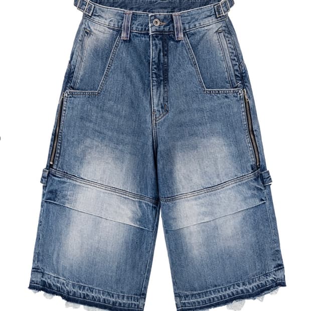 카미엔 그라운드 버뮤다 데님 팬츠 블루 3size