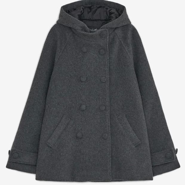 허그유어스킨 후드 하프 코트 