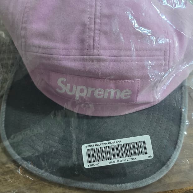 슈프림 투톤 몰스킨 캠프캡 라이트 핑크 - 25FW