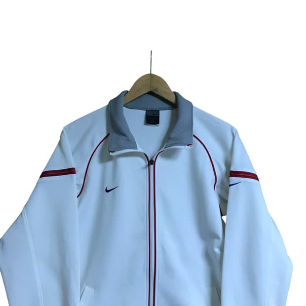 나이키 더블 스우시 흰색 트랙탑져지