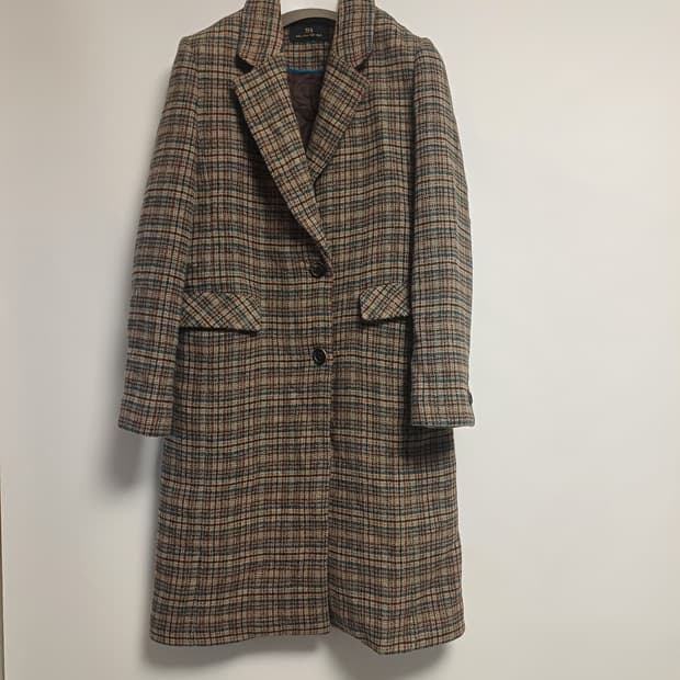 [이태리원단] SI(씨) 여성 자수 포인트 체크 롱코트 (55)