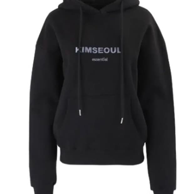 킴서울 534 logo hoodie 블랙앤블루차콜