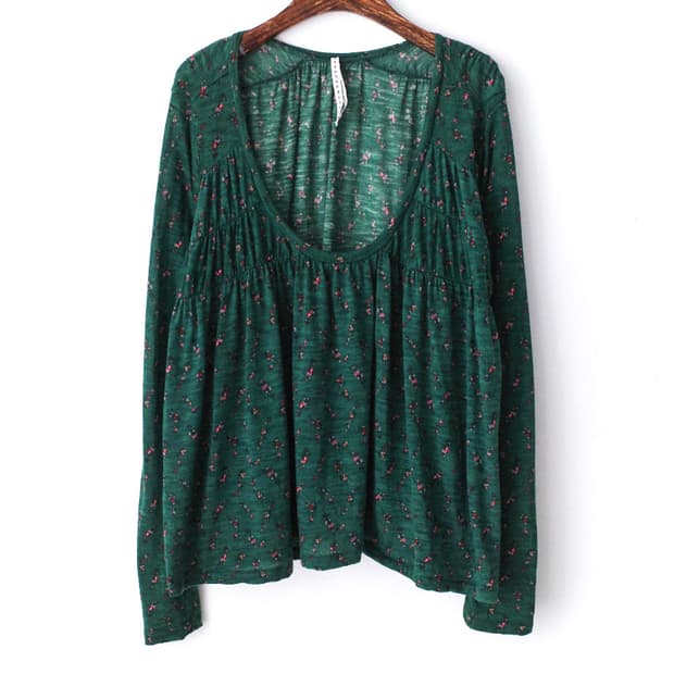 sunao kuwahara) flower shirring T