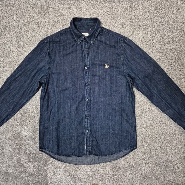 헤지스 남성 피즈자수 데님셔츠 105