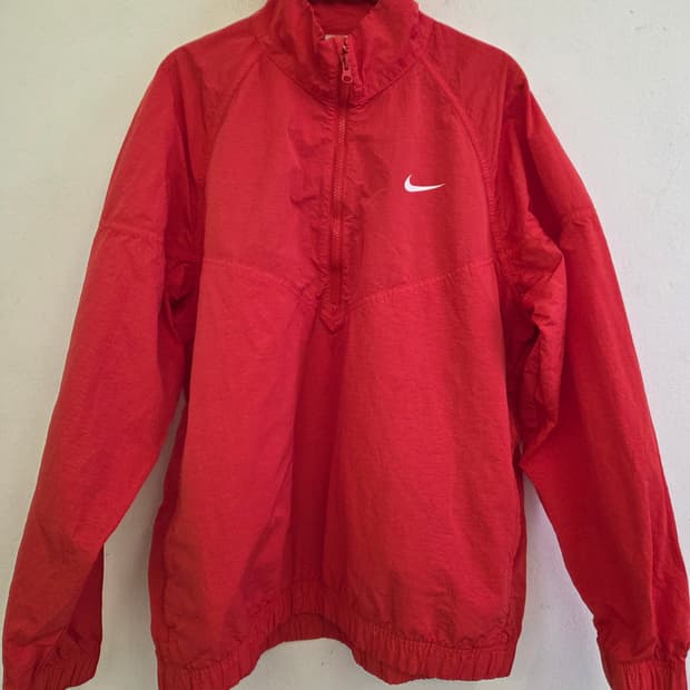 나이키 스투시 콜라보 윈드러너 자켓 M 레드
