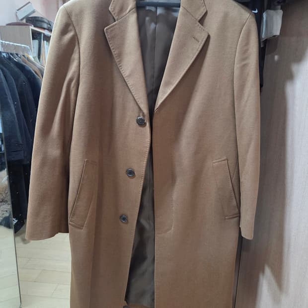 카멜색 캐시미어 싱글코트