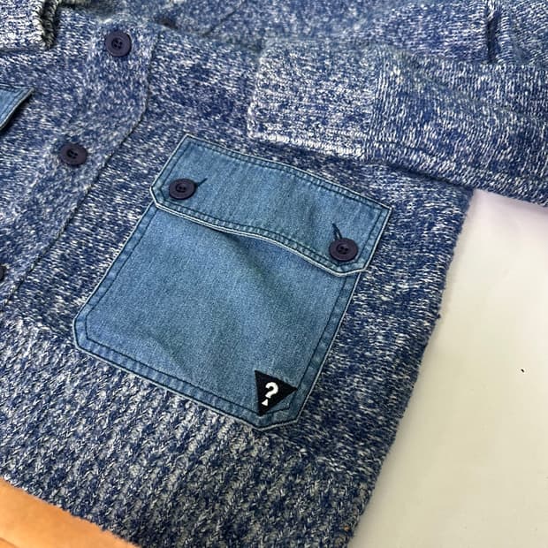 L 게스 데님포켓 포인트 가디건 남여공용
