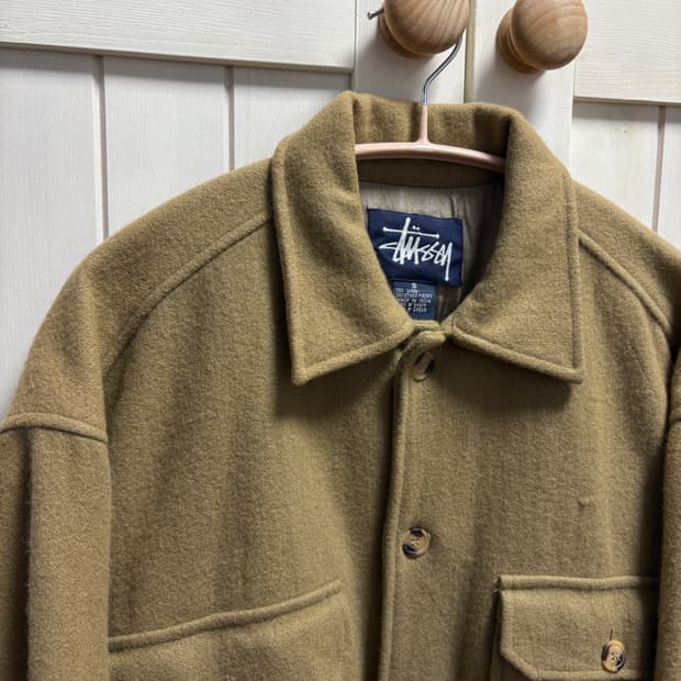 올드 스투시 울 셔츠 s