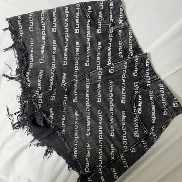 (정가48만) 알렉산더왕 바이츠 로고 데님 쇼츠 