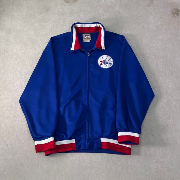 105 마제스틱 NBA 빈티지 필라델피아 트랙탑 져지