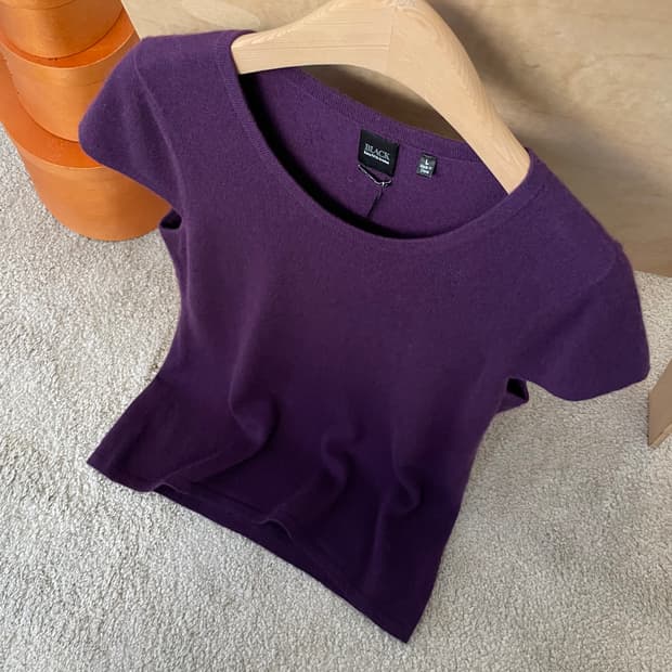 vintage cashmere 100 cap sleeve knit