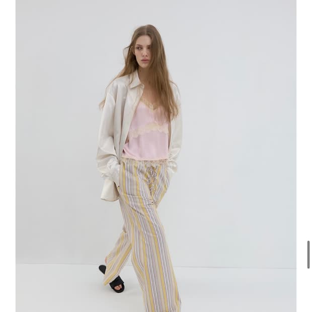 오버듀플레어 STRIPE WIDE PANTS_YELLOW
