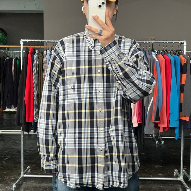 노티카 체크 긴팔 셔츠