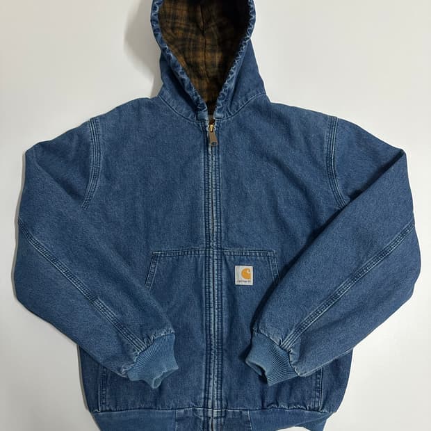 칼하트 Y07 DST 데님 액티브 후드 자켓 L