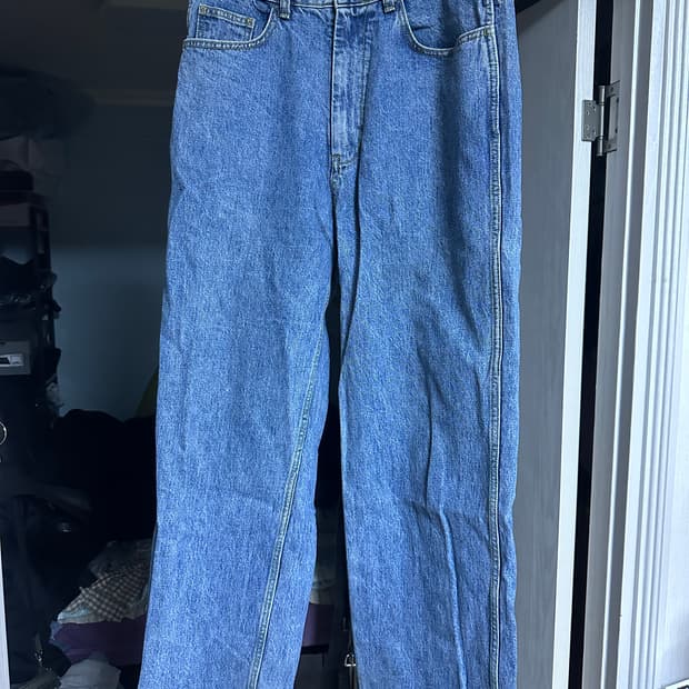[L] 유스 와이드 데님 팬츠 중청