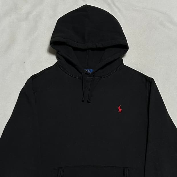 L 폴로랄프로렌 블랙 기모 후드티