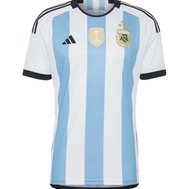 아디다스 아르헨티나 2022 위너 3-스타 홈 저지 화이트 라이트 블루