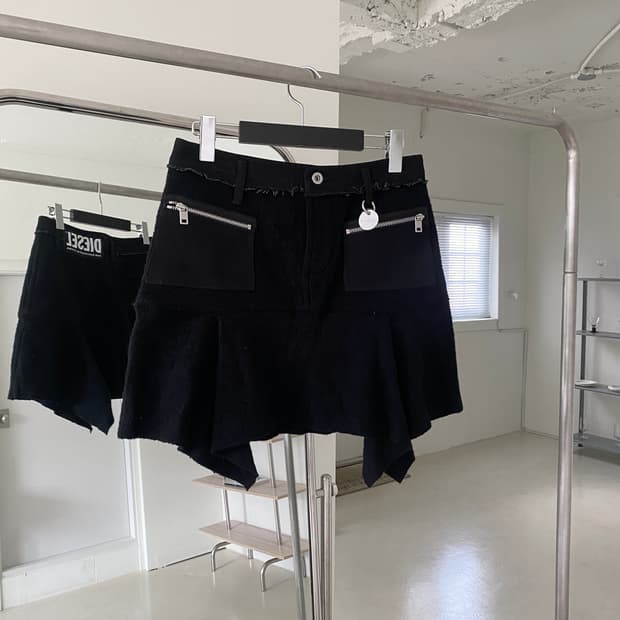 디젤 언발란스 울 스커트