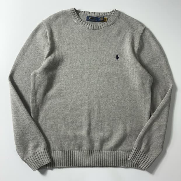 Polo  폴로 랄프로렌 신형 자수 코튼 그레이 니트