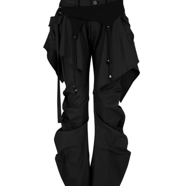 카시코 레이어드 스트랩 팬츠 블랙