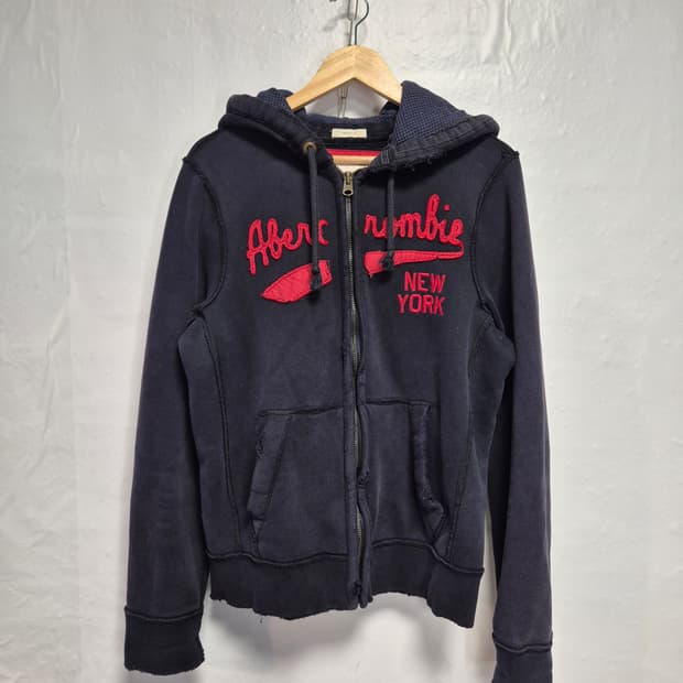 아베크롬비 Y2K 올드스쿨 후드집업 네이비 M사이즈(상태A급)