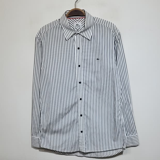 (M) 라코스테 남방 스트라이프 셔츠 기본로고 캐주얼 