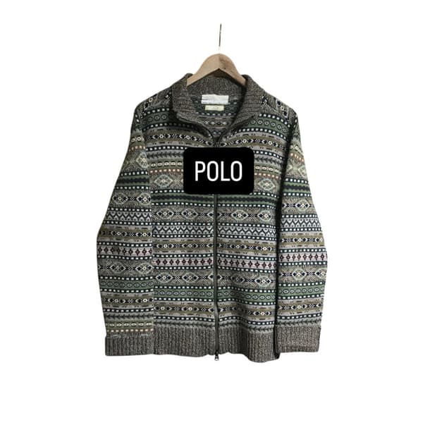 폴로 랄프로렌 90s 페어아일 램스울 투웨이니트풀집업