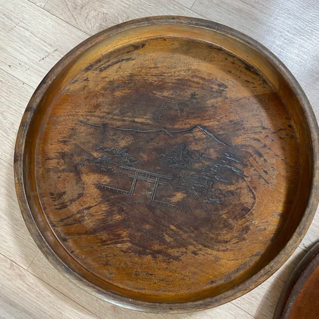 일본 나무 쟁반 2개 세트