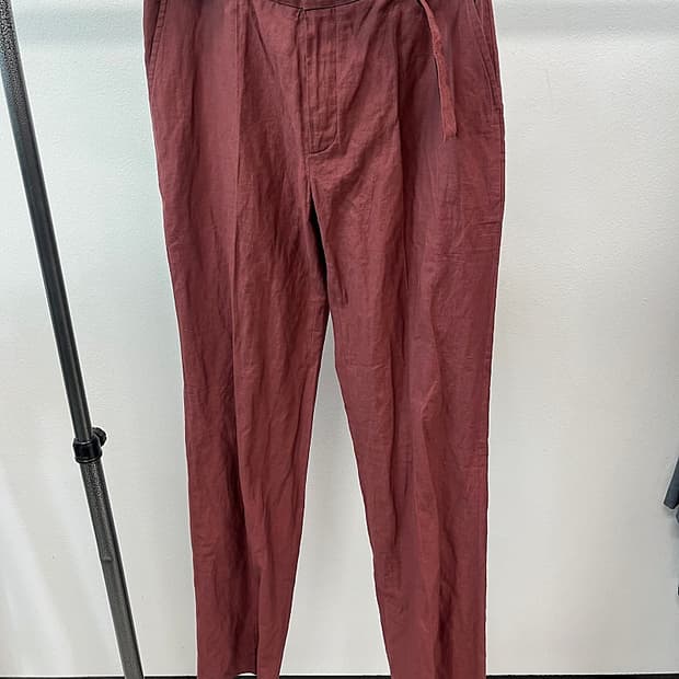 33-34) 랑방 버건디 벨티드 팬츠 
