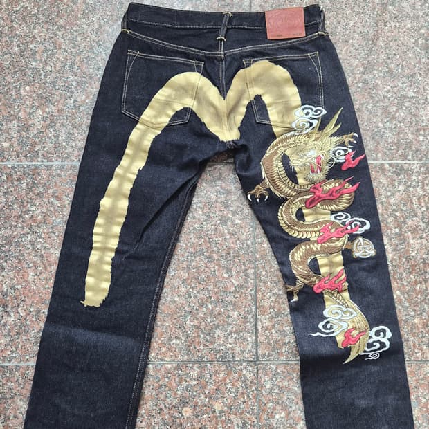 에비수 2008 황금 드래곤 자수 데님